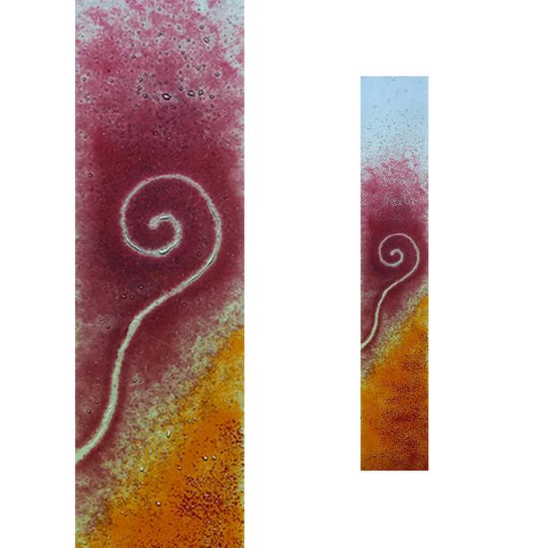 Glasstele mit Spirale und krftigen Farbverlauf - Glasstele S-129