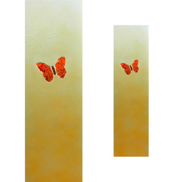 Glasstele mit Schmetterling und Farbverlauf - Glasstele S-175