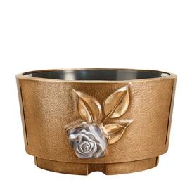 Bronze Grabschale mit Rose - Tulsa